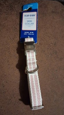 Top Paw Textured Woven Pink Dog Collar, Raspberry, Small