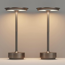 2 Pack Cordless Table Lamps Rechargeable, Portable 5000mAh LED Table Light, 3...
