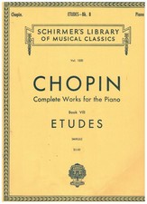 CHOPIN Complete Works Book VIII Etudes Schirmer 1551
