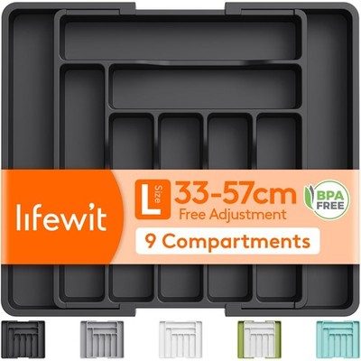 Lifewit Ausziehbare Besteckschublade Organizer Verstellbar Besteckkasten Utensil