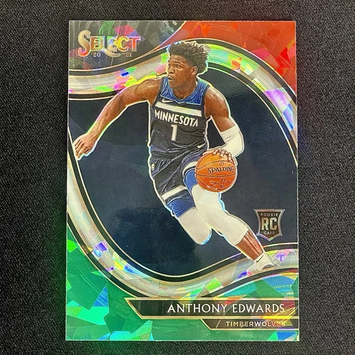 ANTHONY EDWARDS 2020 Select Courtside RC Rookie Red/White/Green Cracked Ice SP