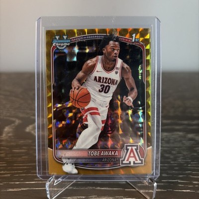 Tobe Awaka 2025 Bowman Chrome #BCP-79 Gold Geometric Refractor 1st RC 7/50