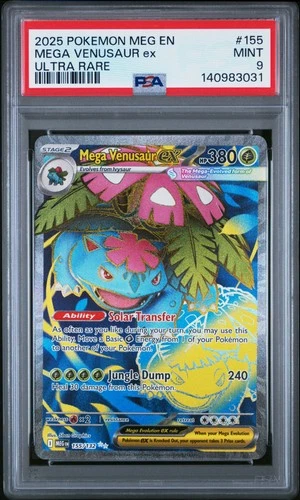 2025 POKEMON MEG EN-MEGA EVOLUTION ULTRA RARE #155 MEGA VENUSAUR EX PSA 9