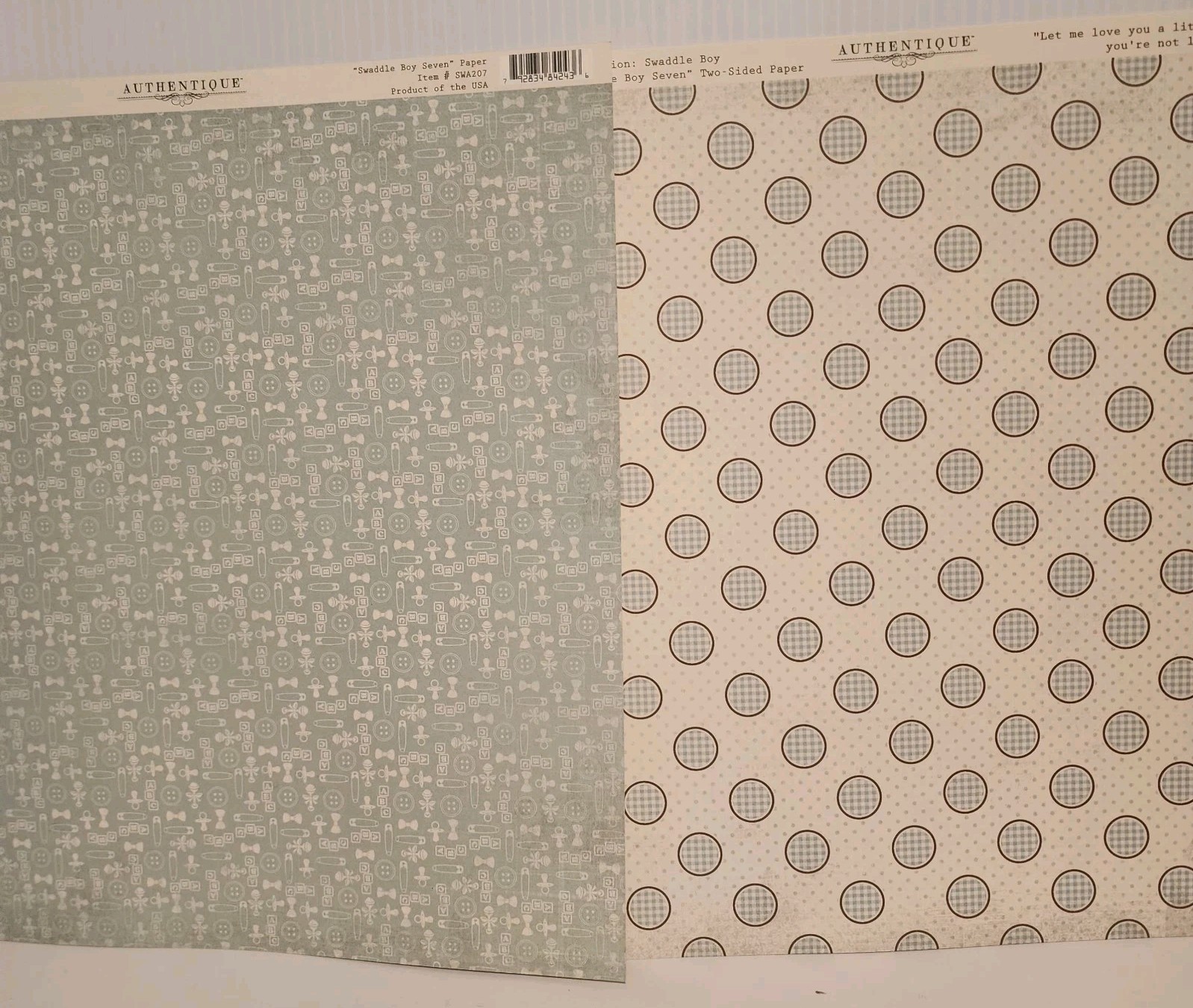 Authentique SWADDLE Baby Boy Collection Kit 12x12 Scrapbook Paper