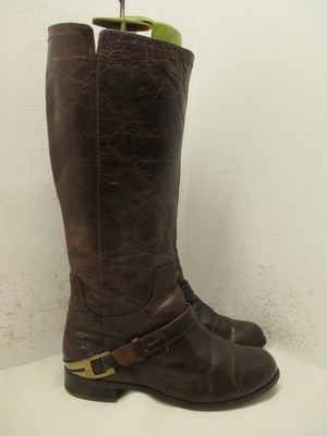 UGG Womens Knee High Riding Boots Size 7.5 Brown Leather Harness Style 1001637