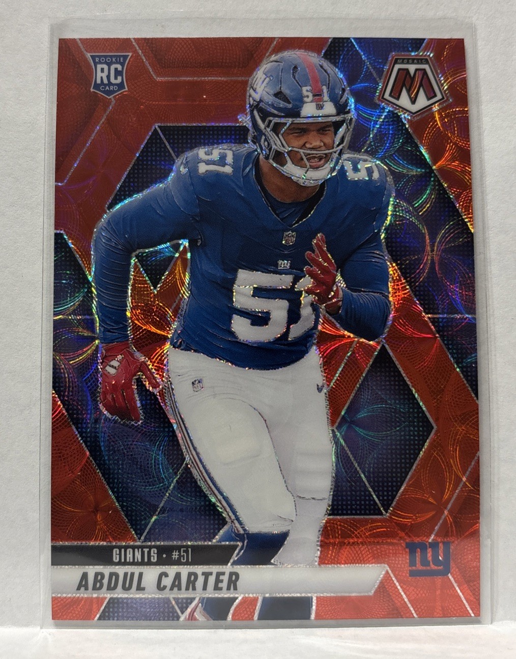 2025 Panini Mosaic Abdul Carter Red Scope Rookie #317 New York Giants