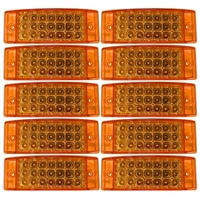 10- Amber 21 LED Side Marker Clearance Light  Rectangle 12V Truck Trailer Camper