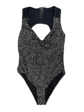 Nike Womens Water Dots Printed One Piece Swimsuit Black White Small NEW NWT