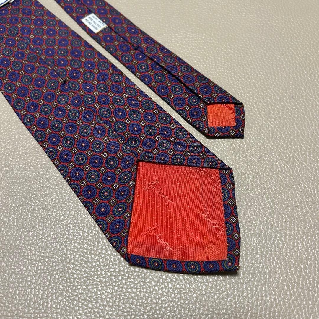 Yves Saint Laurent tie, striped, dotted, checked, red color. image 3