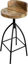 The Urban Port UPT-165868 Industrial Style Adjustable Swivel Bar Stool Backrest