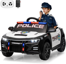 12V Police Car Ride on Toys, Ride on Electric Car for Kids to Drive, Battery Pow