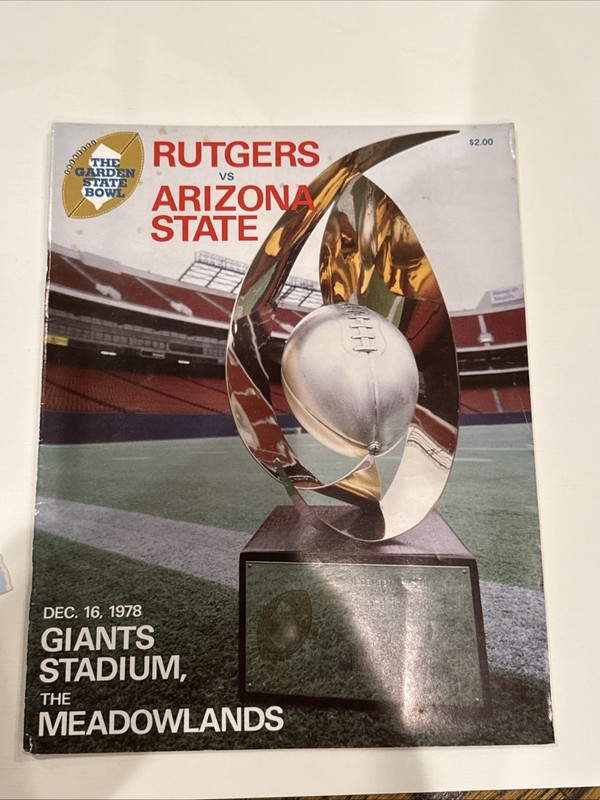 1978 Garden State Football Bowl Program And Ticket Rutgers Vs Arizona State