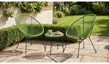 Serenity 2 Seater Metal Garden Bistro Set Green Compact Minimal Assembly
