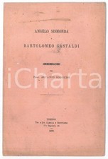 1879 Angelo SISMONDA Bartolomeo GASTALDI - Commemorazione prof. Ascanio SOBRERO