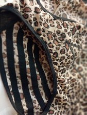 VTG SILKY PANTIES GIRDLE Wild Cat Cheetah Semi Sheer Nylon Spandex PIN UP M