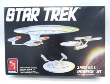 STAR TREK 3 USS Enterprise Set + SPACE SHIP SET ohne Box 1988 AMT ERTL GEBRAUCHT