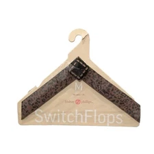 Lindsay Phillips Roz SwitchFlops Brown Leopard Cheetah Print Button Straps M 7/8