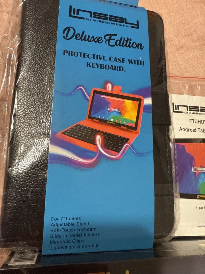 Linsay Touchscreen Tablet 7"-Screen Bundled W/case, Keyboard, Instructions & Bag - Image 3 of 4