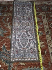 Vintage Table Runner Ornate Floral Medallion Victorian Jacquard 47" Brocade