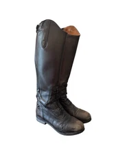 Tredstep By Donatello Renaissance Leather Equestrian Junior Black Boots Size 5