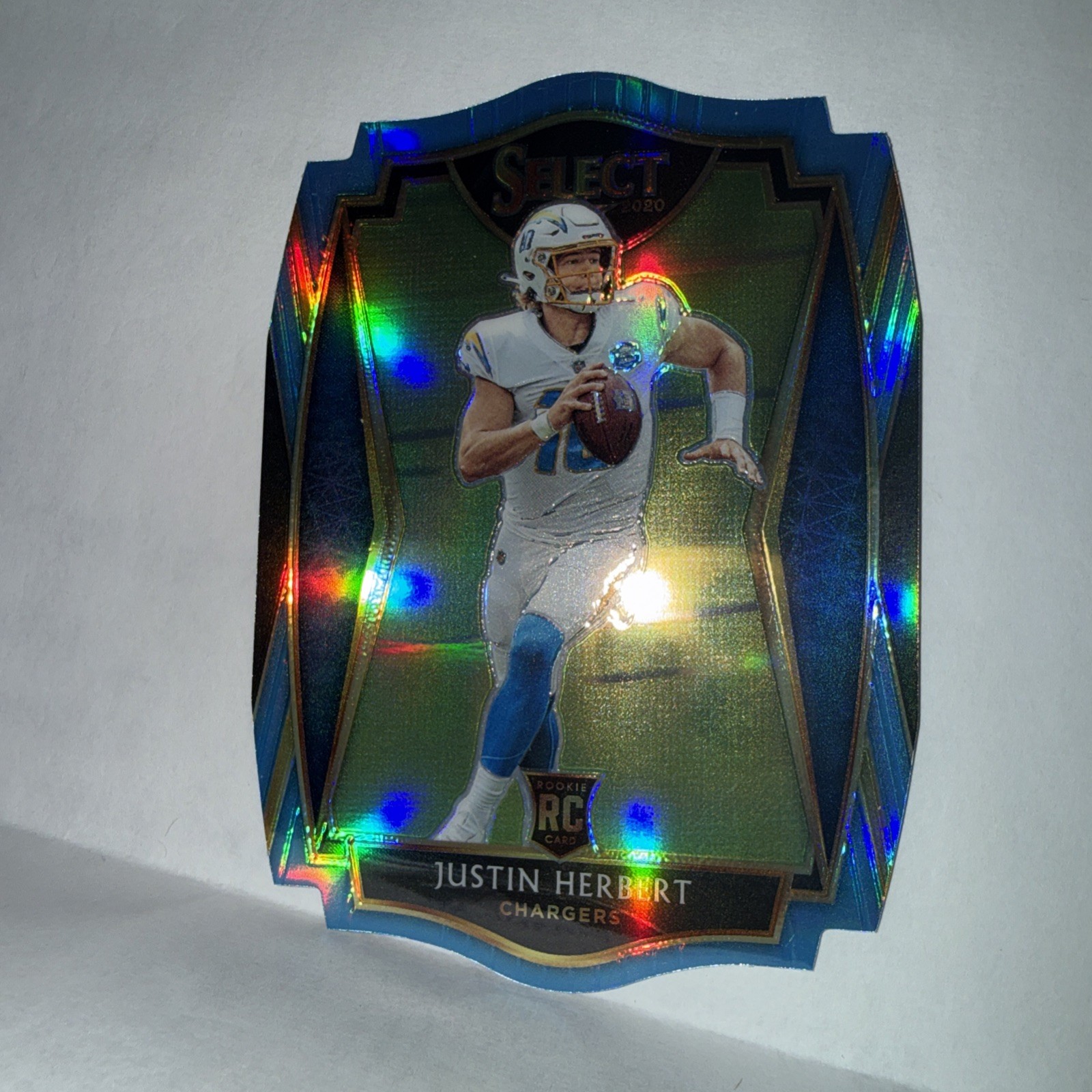 2020 Panini Select - Premier Level Justin Herbert #144 Light Blue Prizm Die-Cut