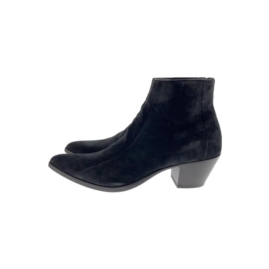 Stivali corti Saint Laurent tacco nero scamosciato zip laterale taglia 40 uomo autentici