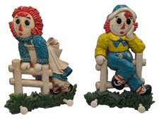 Vintage 1977 Raggedy Ann Andy Wall Plaques Bobbs Merrill Nursery Decor