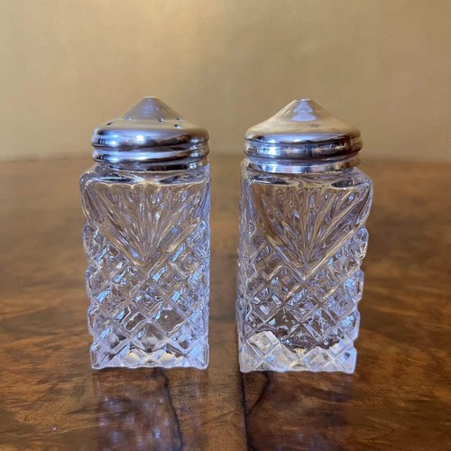 Vintage Glass Salt & Pepper Shakers