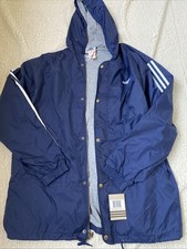 NWT Vintage 90s Y2K ADIDAS Mens Team Shell Lined Nylon Jacket Collegiate L Blue