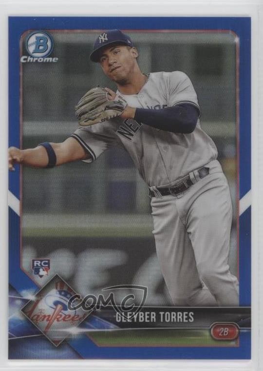 2018 Bowman Chrome Blue Refractor 107/150 Gleyber Torres #83 Rookie RC 8az