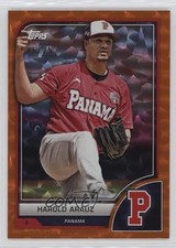 2023 Topps World Baseball Classic Orange Cracked Ice Foil 6/25 Harold Arauz 1cc7