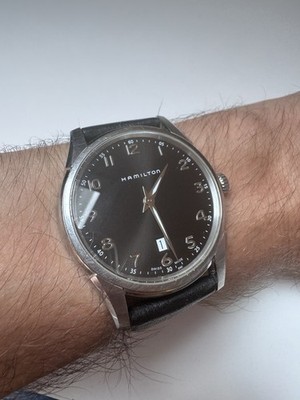 Hamilton Jazzmaster Thinline Quartz Date schwarz aus Deutschland