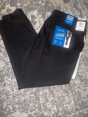Haggar Mens Active Series Jogger Pants W/Drawstring 36/38 Flex Waist NWT Wicking