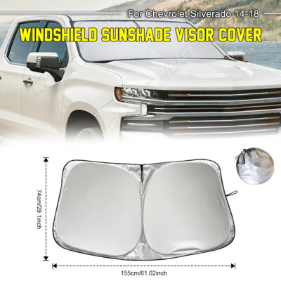 Car Windshield Cover Sun Visor For Chevy Silverado 2500 2014-2018 UV Block 1