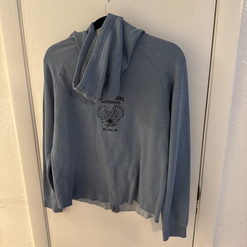 Women’s Harley-Davidson Full Zip Jacket Size Small Fleece Hoodie Blue Skull 💀 - Picture 7 of 8