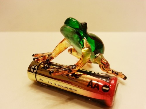 Blown Glass Green Frog Figurine Art Animal Mini ฺHandmade Collect Decor Gift - Picture 12 of 12