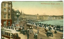 UK IOM Douglas Promenade - Tram Tramway Broadway Route 35 uncommon view postcard