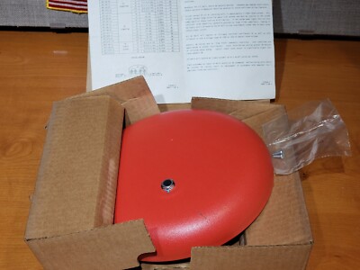 NEW Wheelock 10'' Red Fire Alarm Bell 43T-G10-115-R Indoor Outdoor 115VAC UL