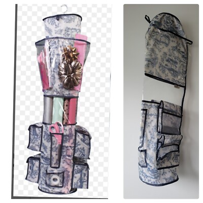 Paula DEEN BLUE gift Wrap Holder Organizer