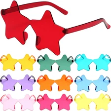FSLLZCJY Star Sunglasses 10 Pack Rimless Star Glasses Colorful