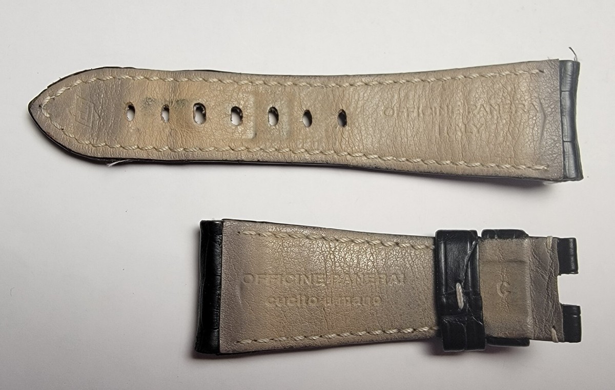 Authentic Officine Panerai Black Leather Watch Strap 26/20 Authentic Officine Panerai Black Leather Watch Strap 26/20
