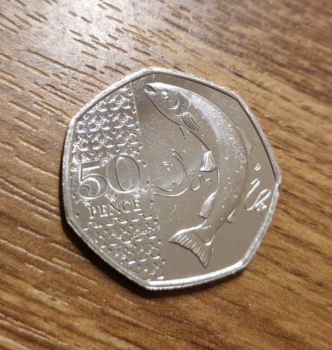 2023 Atlantic Salmon 50p Coin Uncirculated - Crown Privy Mark
