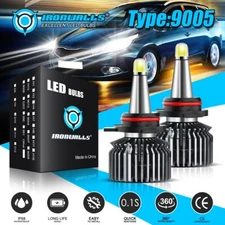 6-Side 9005 LED Headlight Bulbs Conversion Kit High Beam Super White 6500K 2400W