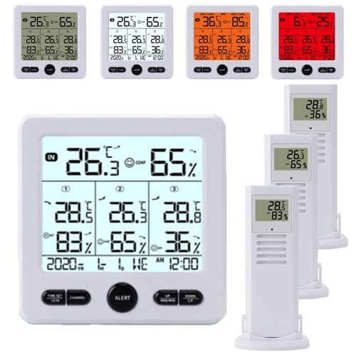 Wetterstation Digital Funk Thermometer Hygrometer mit 3 Innen Außen Sensor DHL - Bild 14 von 14