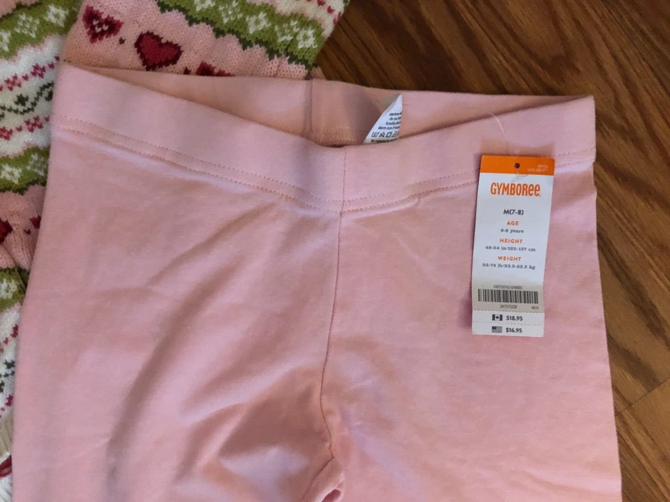 Gymboree Girls 2 piezas. Suéter con Capucha Usado Out Fit y Pantalones Elásticos Rosa Nuevos Talla 7-8 Foto 3 de 4