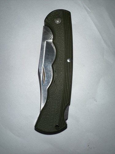 Cuchillo plegable Buck Bucklite 422 1989 EE. UU. verde bloqueo trasero - Imagen 6 de 7
