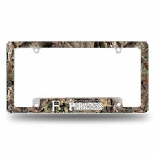 Pittsburgh Pirates Chrome Metal License Plate Frame With Mossy Oak Camo Design Pittsburgh Pirates Chrome Metal License Plate Frame With Mossy Oak Camo Design