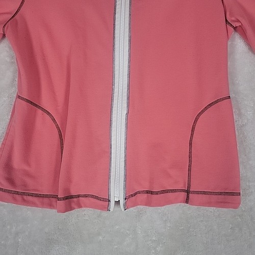 Sag Harbor Sport Woman's 1X Salmon Pink Full Zip-Up Sweatshirt Pockets - Picture 6 of 16