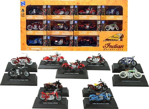 Indian Motorcycle Set of 11 pieces 1/32 Diecast Motorcycle Models by New Ray - Picture 9 of 12