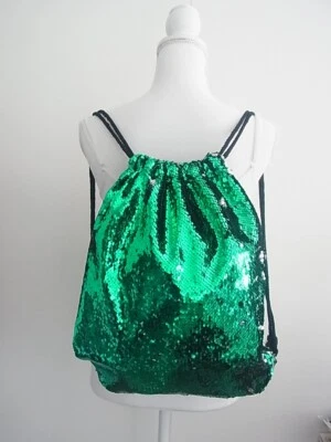 MARKENLOS Rucksack Tasche Gymbag Sportbeutel Turnbeutel Glitzer Pailetten versch. Farben